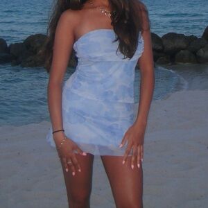 Elegant Blue Floral Matching Set